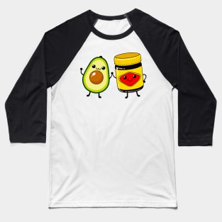 Vegemite and Avacado - Cute friends - Cute Vegetarian Spread - Australia Baseball T-Shirt